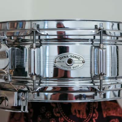 Rogers "7-Line" Dyna-Sonic 5x14" Chrome Over Brass Snare Drum with Beavertail Lugs 1963-1967
