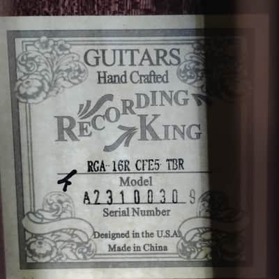 Recording King RGA-16R-CFE5 Road King Grand Auditorium Acoustic Electric Guitar image 5