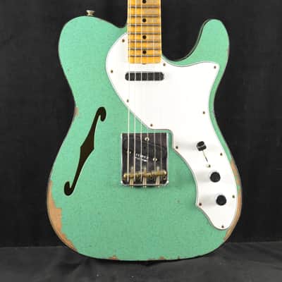 Fender Custom Shop '60s Custom Telecaster Thinline Relic Aged Seafoam Green Sparkle image 1