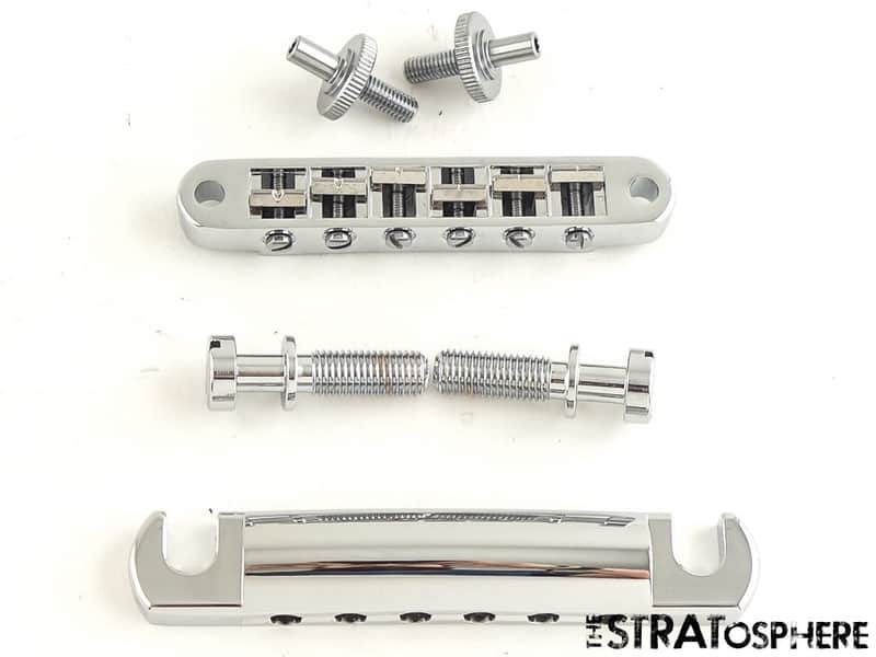 Gibson Victory USA Tune-O-Matic Bridge Tailpiece Aluminum/Chrome, American! image 1