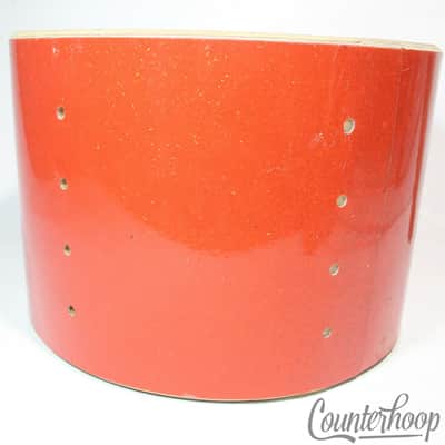 Ludwig 9x13"Tom Drum Shell Vintage 70s 3Ply Maple/Mahogany Red Glass Glitter USA image 4