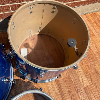1960s Slingerland Stage Band Drum Set Blue Sparkle Rewrap 20/12/16 image 14