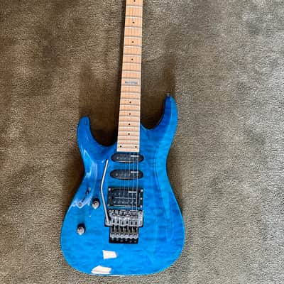 ESP LTD MH-103 QM - 2016, See Thru Blue, Left Handed image 1
