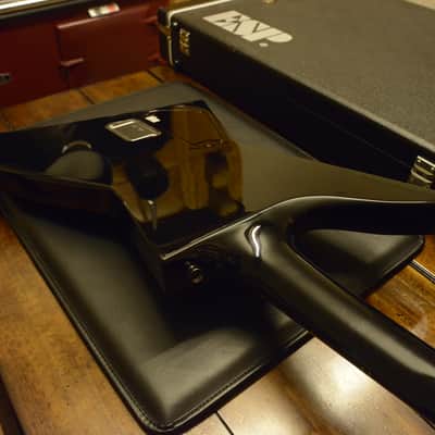 ESP Custom Shop EX In Flames Jesper Stromblad Signature Reverse Headstock MX Black Guitar image 17
