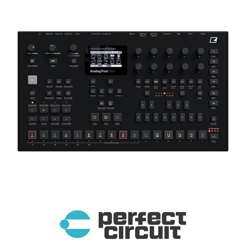 Elektron Analog Four MKII Synthesizer + Groovebox (Black) image 1
