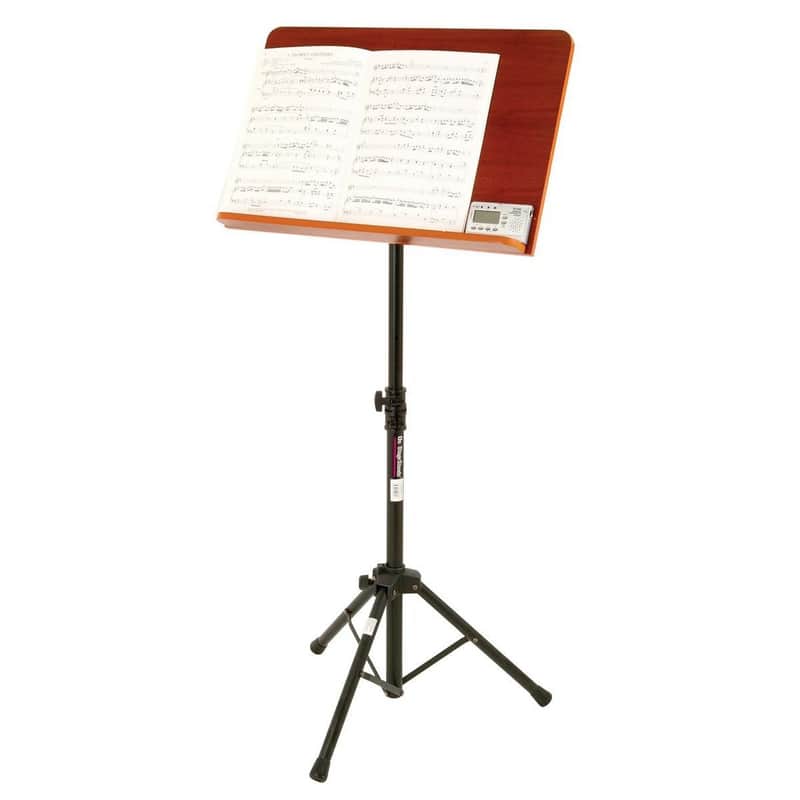 On-Stage SM7312W Conductor Sheet Music Stand w/ Wide Rosewood Bookplate image 1