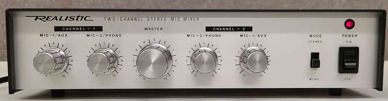 Vintage Realistic Model 33-1057 Two Channel Stereo Mic Mixer image 1