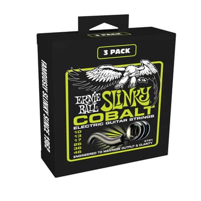 ERNIE BALL 3721 REGULAR SLINKY COBALT ELECTRIC GUITAR STRINGS 3 PACK - 10-46 GAUGE image 1