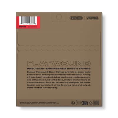 Dunlop Flatwound Stainless Steel Bass Guitar Strings; short scale gauges 45-105 image 2