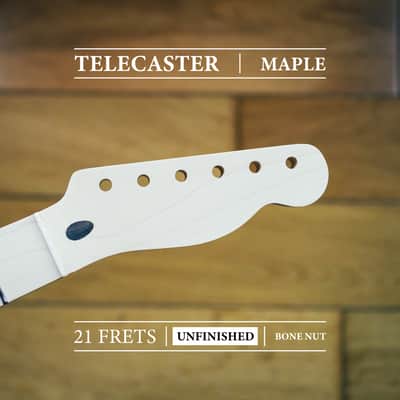 Telecaster Neck – Maple | Unfinished | 21 Frets | Bone Nut image 1