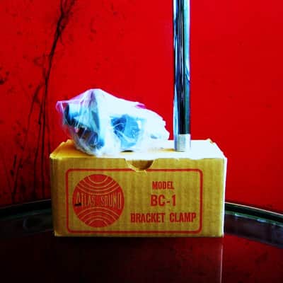 Vintage 1960's Atlas Sound BC-1 microphone desk stand / podium bracket adapter w riser # 1 image 1
