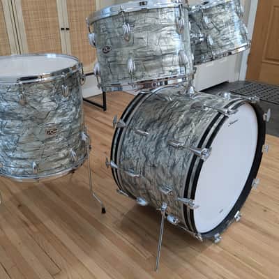 Slingerland "New Rock" Outfit Drum Set 1970s - Light Blue Pearl image 5