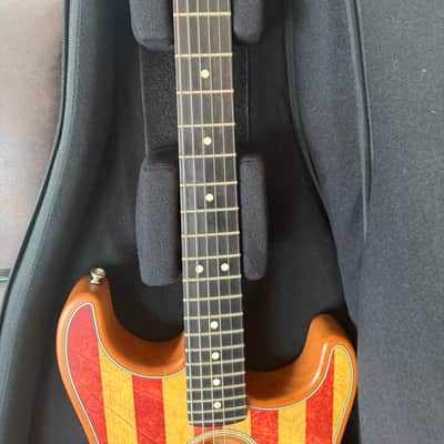 2020 Fender American Acoustasonic Stratocaster Limited Flag Edition USA w/ COA & Original Gig Bag – Excellent Condition image 3