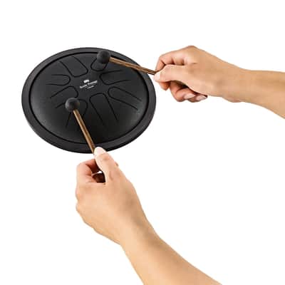 MEINL Sonic Energy Small Steel 7" Tongue Drum - F Minor/8 Notes/440Hz - Black image 6