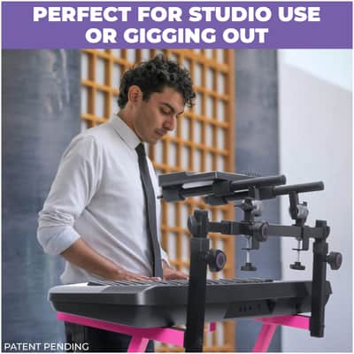 Liquid Stands 2 Tier Keyboard Stand Attachment (Arms Only) Extender for Square Tube Z-Style Stands image 6