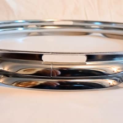 UNMARKED SNARE DRUM HOOPS SET 13"/8L - CHROME - FREE SHIP TO C-USA! image 7