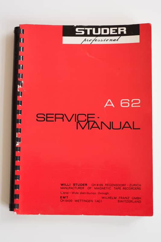 Studer A62 original Service-manual image 1