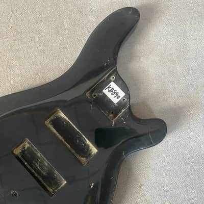 Black 6 String Bass Guitar Basswood Body image 11