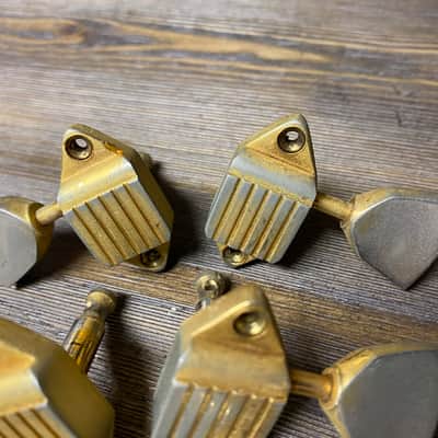 Kluson Waffle back Gibson tuners 1960s Gold aged image 7