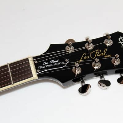 Epiphone Les Paul 1960 Tribute Plus Electric Guitar Trans Black w/ Case image 7