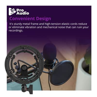 FocusProAudio Shock Mount for Blue Yeti and Yeti Pro Microphones (Black) image 3