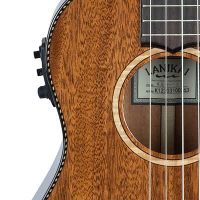 Lanikai All Solid Mahogany Acoustic/Electric Baritone Cutaway Uke Ukulele | +Free Foam Case | Authorized Dealer image 4