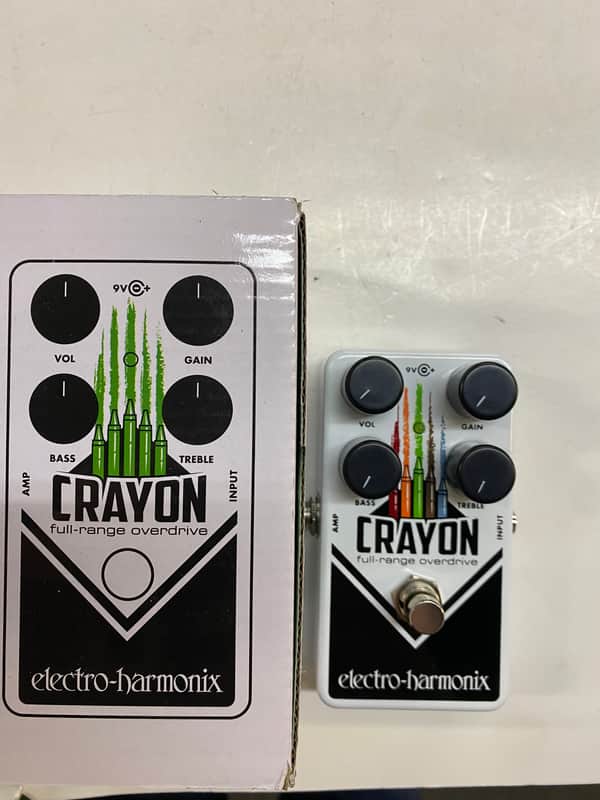 Electro-Harmonix Crayon 69 Full-Range Overdrive 2015 - Present - White with Vertical Crayons image 1