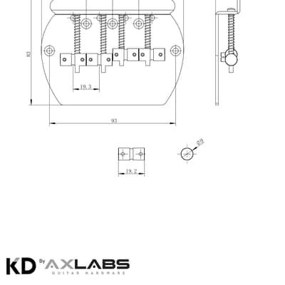 KD By AxLabs Stingray-Style 4-String Bass Bridge - Chrome image 2