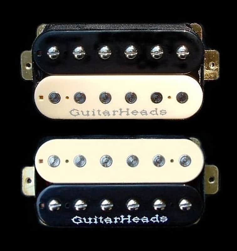 GuitarHeads Z-BUCKER Humbucker Pickups - Bridge/Neck Set of 2 - BLACK & CREAM ZEBRA image 1