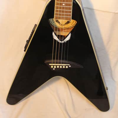 Dean V-Coustic Thin Body Acoustic-Electric Guitar 2010 Ebony image 3