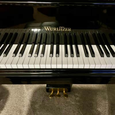 Elegant Wurlitzer Baby Grand Piano 4'8" Glossy Black Finish image 5