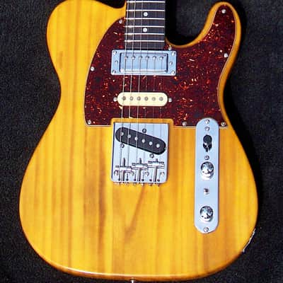 XX-Large 2" Wide (51 mm)Neck Brent Mason Style Nashville Tele-Butterscotch Blonde Ash + Maple/Ebony 12" Radius Neck+ XX Light 6.3 lb. Weight +7-Way Switch+ Frets Leveled, Crowned and Polished + Humbucker+Aged Tortoise Guard and Grover Locking Tuners! image 5
