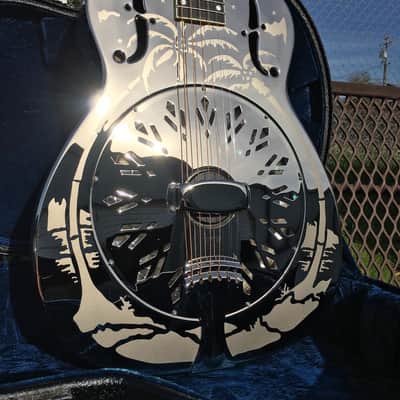 National Reso-Phonic Style O 14 Fret 2023 Mirror Nickel with Deco Palm Tree Design - IN STOCK NOW! image 13