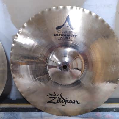Zildjian 14" A Custom Mastersound Hi-Hat Cymbals (Pair) 1999 - Present - Brilliant image 9