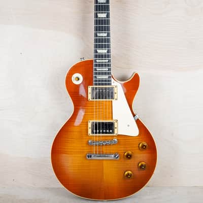 Greco Mint Collection EG59-70 MIJ Vintage 1989 Cherry Red Sunburst Flame Top DRY PUs w/ Bag image 2