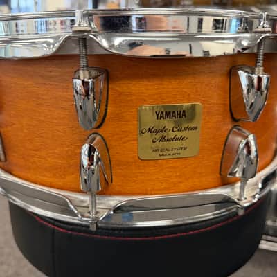 YAMAHA MIJ Maple Custom Absolute - Vintage natural snare drum 5.5 by 14 JAPAN image 2