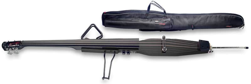 STAGG Black Laquered Electric Double Bass With Gigbag Plus 1/4"output Jack EUB Electric Upright Bass image 1