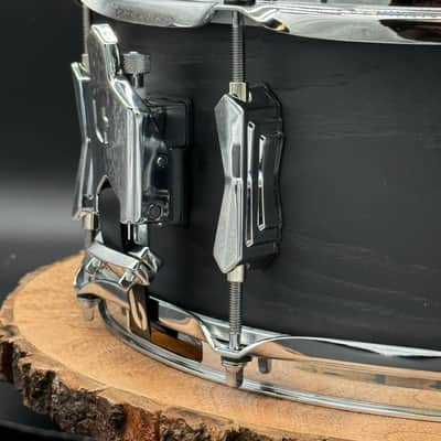 British Drum Company Raven 14x6" Birch / Ash 10-Lug Snare Drum - Black Ash Satin. Free Shipping image 6
