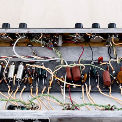 1969 Fender Bassman Drip Edge Silverface Vintage Tube Amp w/ 2x12 Cab, Fully Serviced, Black Panel AA864 image 16