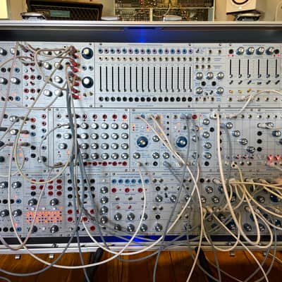 Buchla Tiptop 200t series with BPNYC ZERO Halliburton Eurorack Modular Travel Case NOS SILVER 122hp 9U image 25