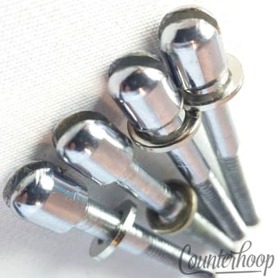 Ajax 4x 1 3/4"Slotted Tension T-Rods Tensioner Snare/Tom Drum Vintage Chrome 60s image 2