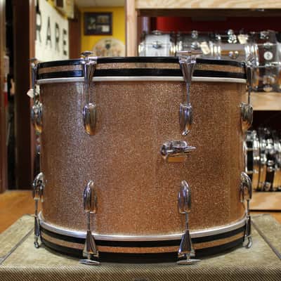 1966 Slingerland Modern Jazz Outfit in Sparkling Champagne Pearl 14x20 8x12 14x14 image 6