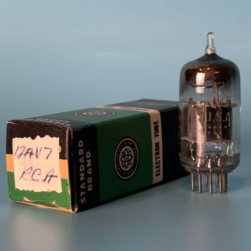 1960s RCA 12AV7 Vintage Gray Plate Halo Getter Vacuum Tube! T601 image 1