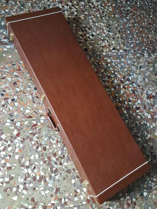 No Name Generic Bass Guitar hard case 2010's - Brown leatherette image 1