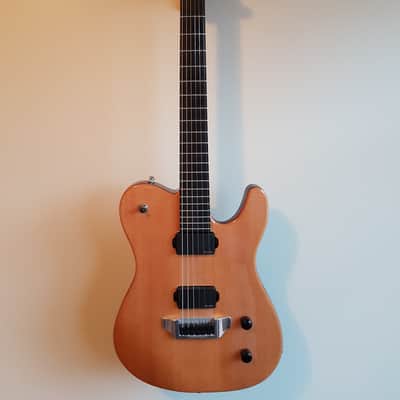 Warmoth Telecaster, Spruce on Mahogany, Piezo, SS Frets Clear Finish image 8