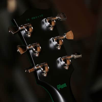 Gibson Les Paul Custom - Solid Body Electric Guitar Satin Black Green Widow image 13