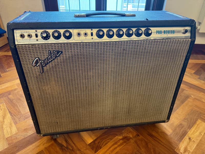 Fender Pro Reverb 2-Channel 40-Watt 2x12" Guitar Combo 1975 Silverface (no master knob) image 1