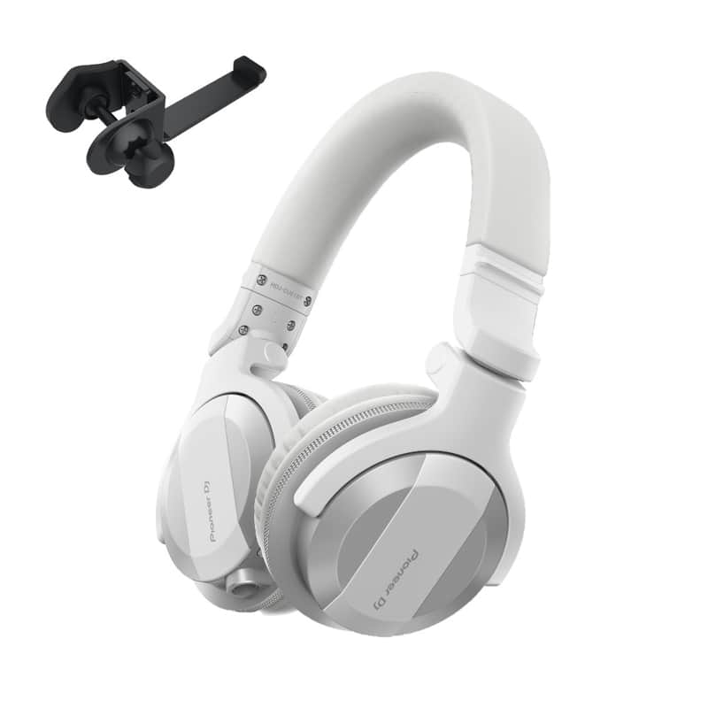 Pioneer DJ HDJ-CUE1BT White BT Headphones + Hanger Clamp image 1