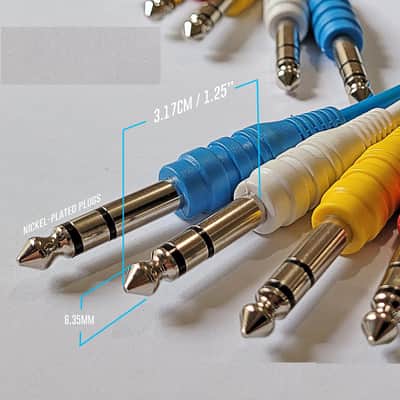 1/4" TRS to 1/4" TRS Balanced Stereo Patch Cables (6 Pack - 1ft) image 2