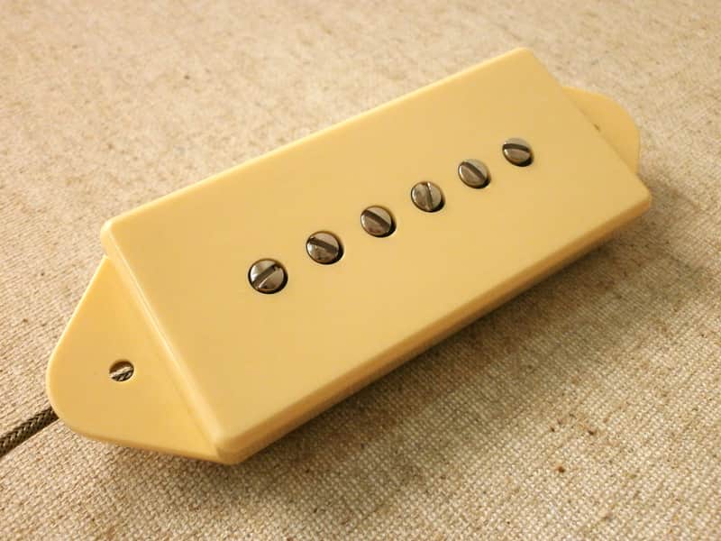 P90 Pickup Dog Ear CREAM A4 HOT Bridge Fits Gibson Epiphone Handcrafted by Q pickups Vintage image 1